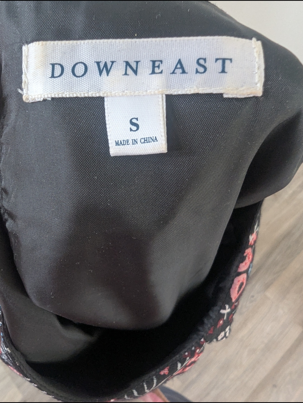 DownEast Black Floral Midi Dress with Pink Accents - Picture 2 of 4